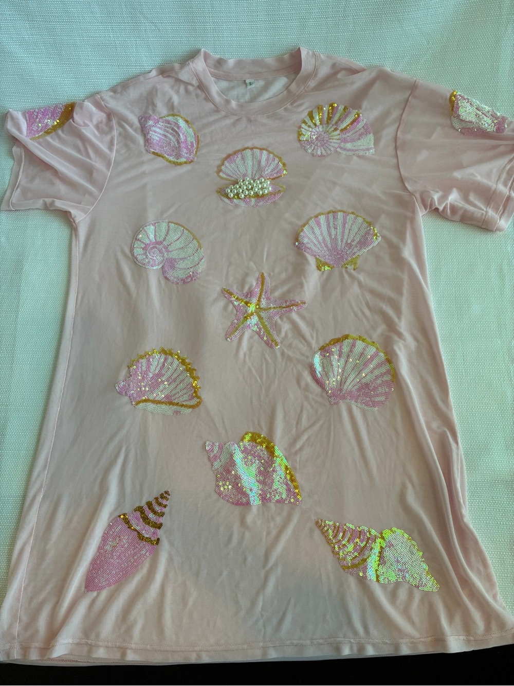 Woman’s Pink Sequin Shell Cover-up